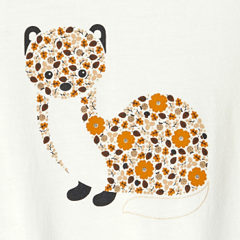 تيشيرت برسوم حيوانات باللون البني للفتيات الرضع.